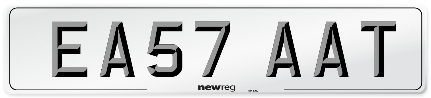 EA57 AAT Number Plate from New Reg